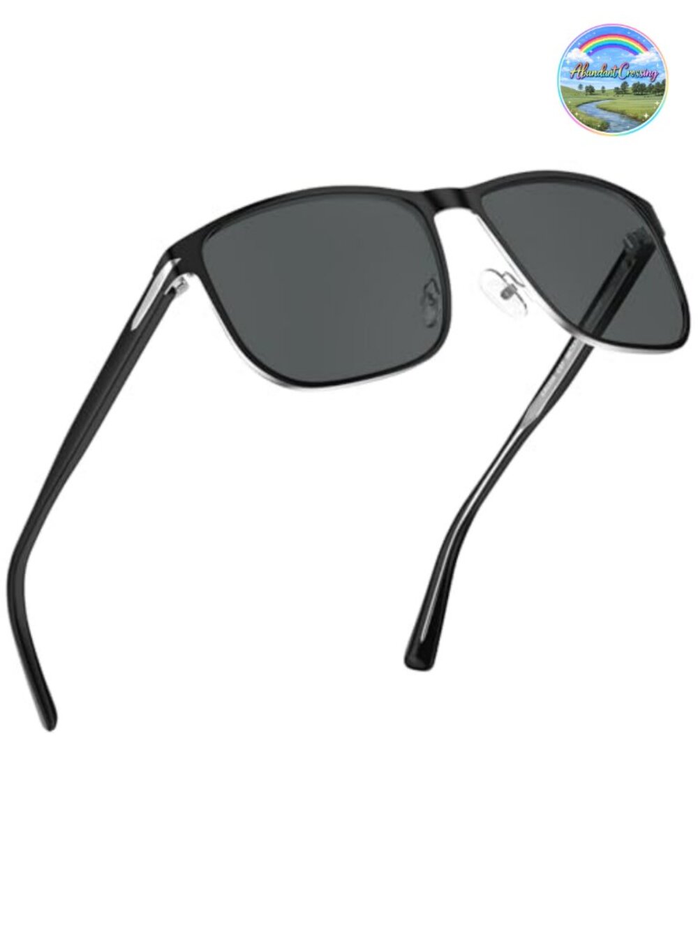 Mens Polarized Sunglasses Metal Frame UV Protection Square Shades